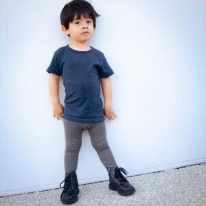 トドラー・ロングラインTシャツ – ティール×ネイビー